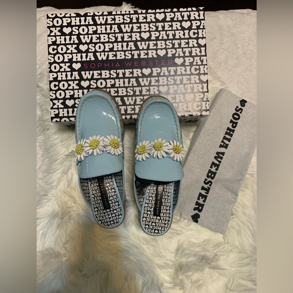Sophia Webster & Patrick Cox Stevie Daisy Loafer Mule Aqua(Blue) SZ 41.5EU/11.5 - Picture 5 of 11